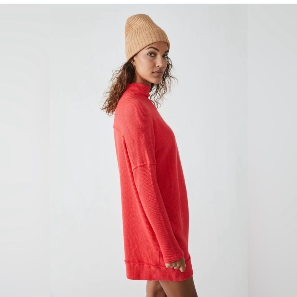 💌 FREE PEOPLE Ribbed CASEY Tunic Top | Holiday | Christmas | Party Dress - Picture 2 of 6